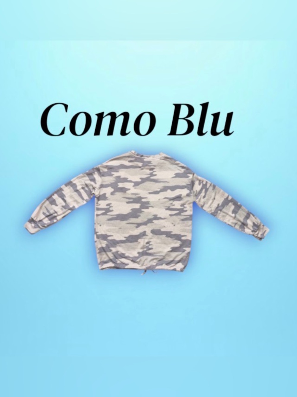 COMO BLU SOFT camo tie front shirt women’s size small